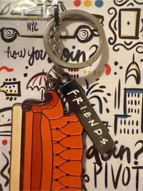 Friends Themed Orange Sofa Enamel Pin